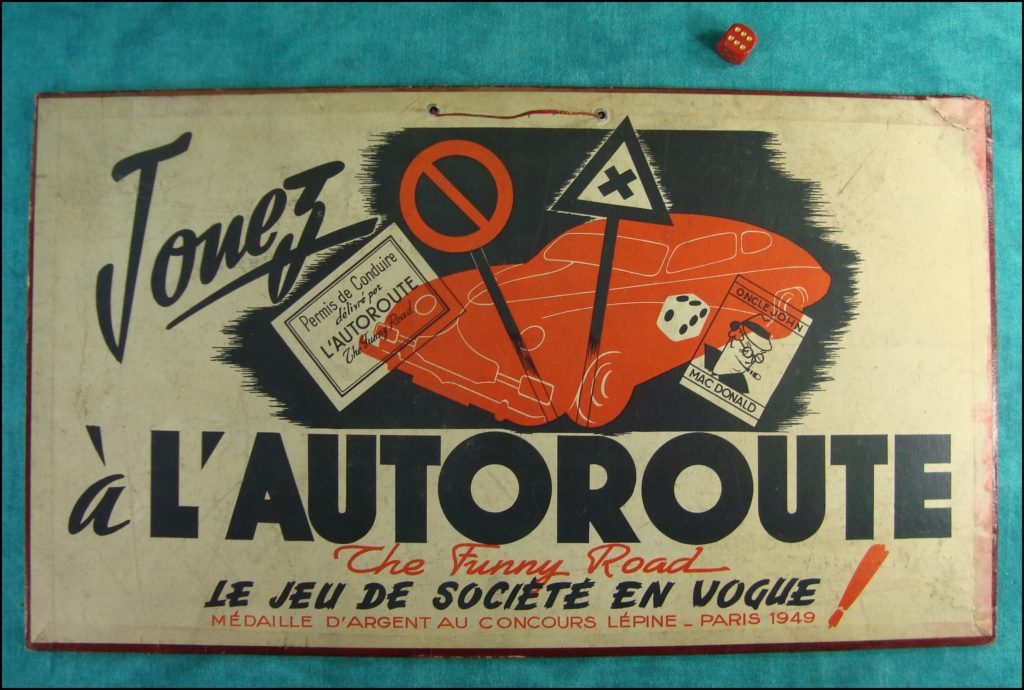  1949 ; L'autoroute ; Dujardin ; vintage car-themed board game ; ancien jeu de société automobile ; Antikes Brettspiel Thema Automobil Autospiel ; 