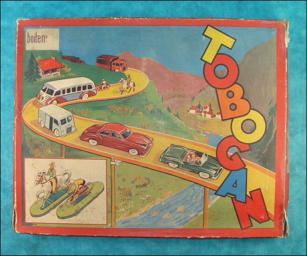 Brettspiel ; Board game ; Jeu de société ; Tobogan ; Tin toy ; Auto Union Avus 1937 ; 