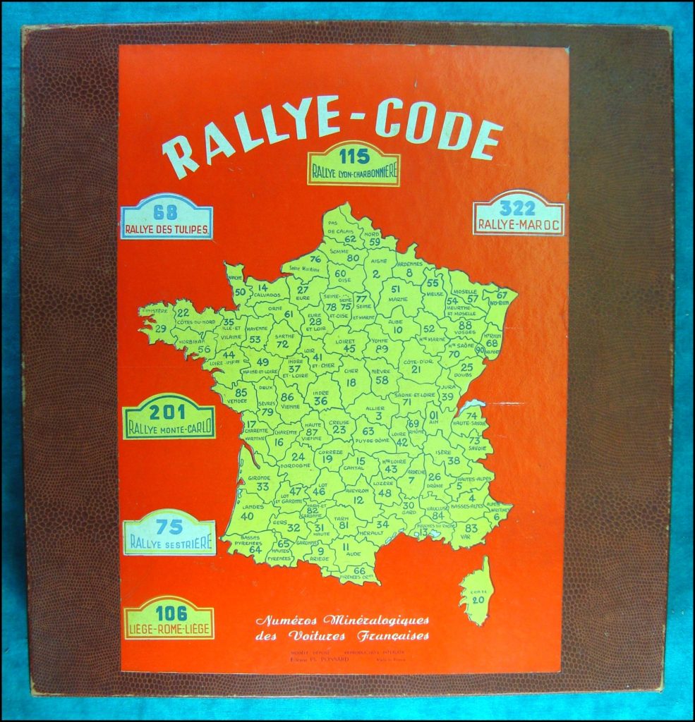 1955/60 ; Rallye-Code ; La Tour Saint Denis ; vintage car-themed board game ; ancien jeu de société automobile ; Antikes Brettspiel Thema Automobil Autospiel ; 