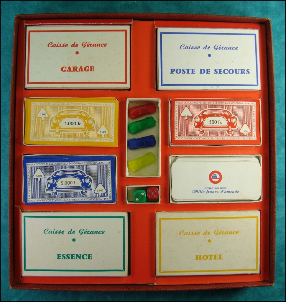 1955/60 ; Rallye-Code ; La Tour Saint Denis ; vintage car-themed board game ; ancien jeu de société automobile ; Antikes Brettspiel Thema Automobil Autospiel ; 