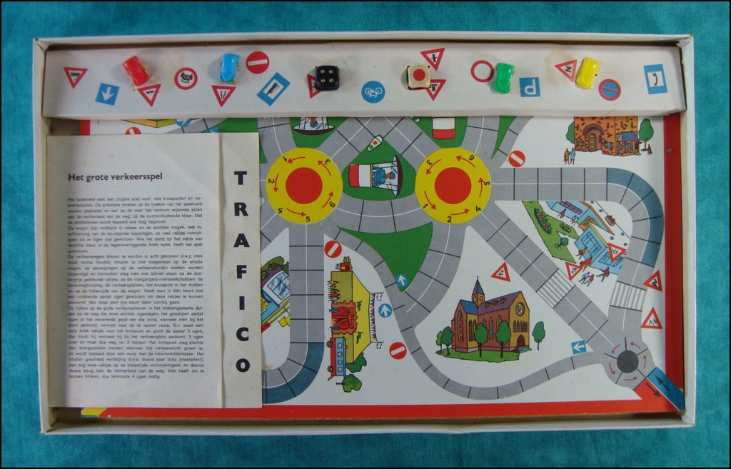 Brettspiel ; Board game ; Jeu de société ; 1955/65 ; Trafico ; Diabolo ; Citroën DS 19 ;