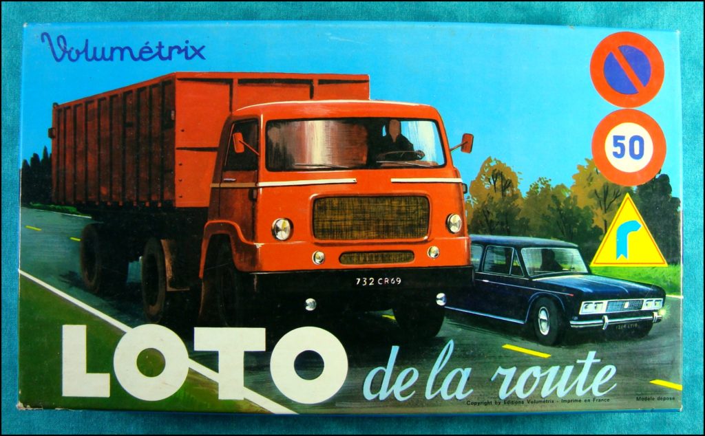 1960/65 - Loto de la route ; Volumétrix ; vintage car-themed board game ; ancien jeu de société automobile ; Antikes Brettspiel Thema Automobil Autospiel ; 