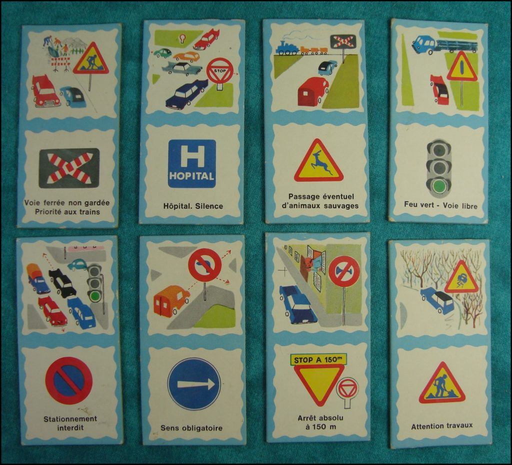 1960/65 - Domino du Code de la Route ; Nathan ; vintage car-themed board game ; ancien jeu de société automobile ; Antikes Brettspiel Thema Automobil Autospiel ; 