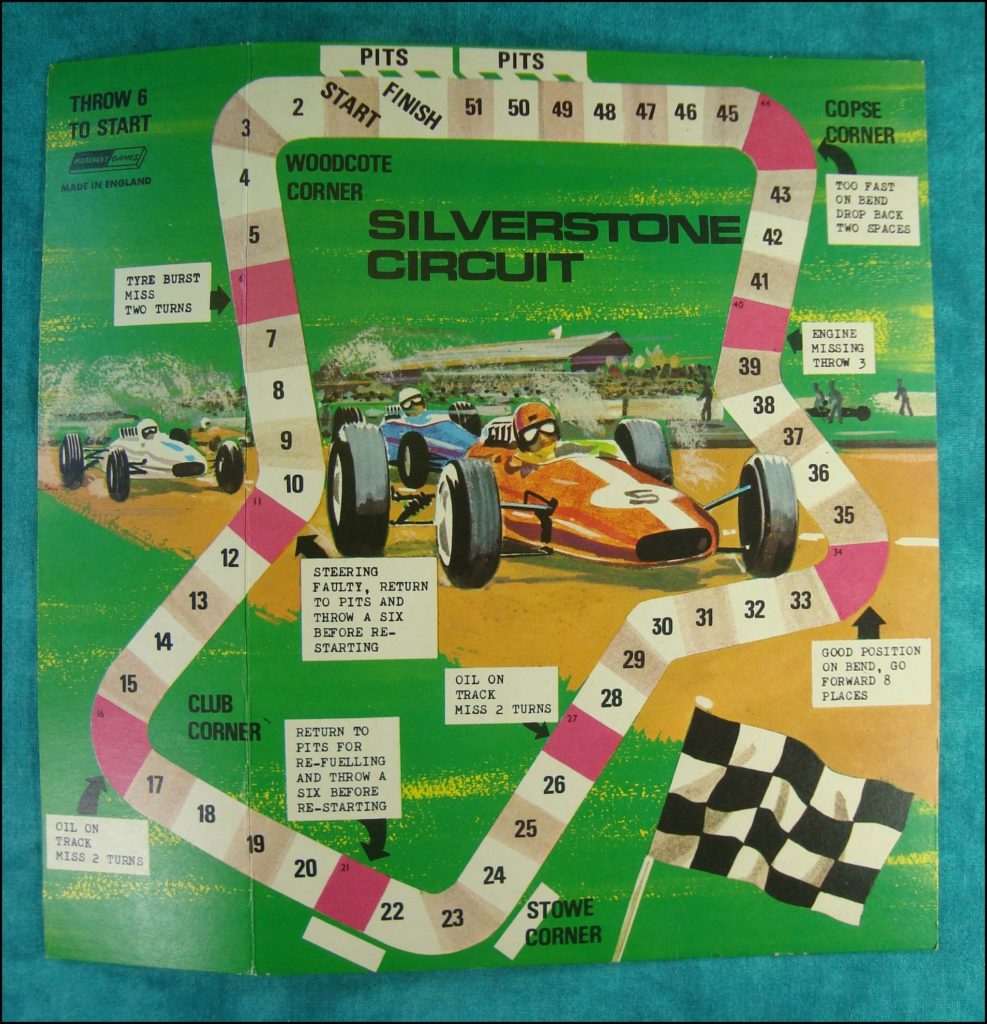  Brettspiel ; Board game ; Jeu de société ; 1960 ; Silverstone circuit ; Marchant Games ;