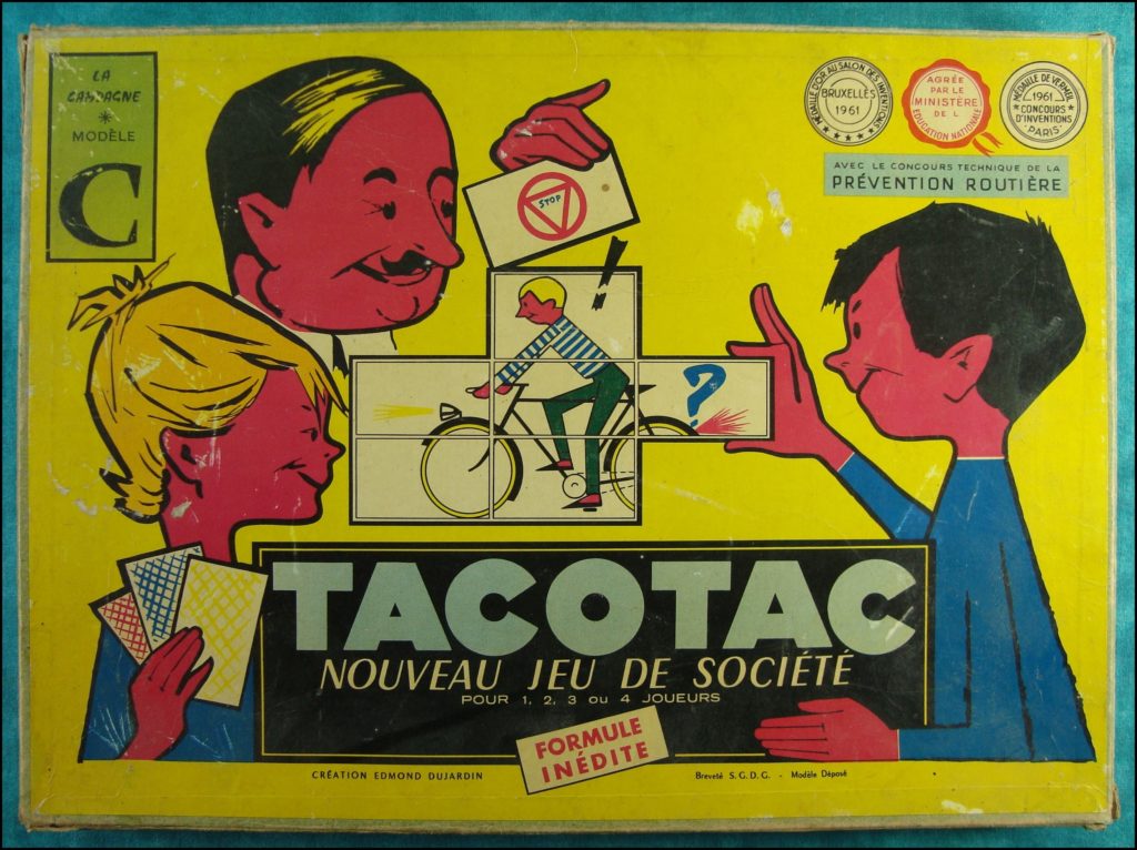 1961 - Tacotac ; Dujardin ; Prévention Routière ; vintage car-themed board game ; ancien jeu de société automobile ; Antikes Brettspiel Thema Automobil Autospiel ; 
