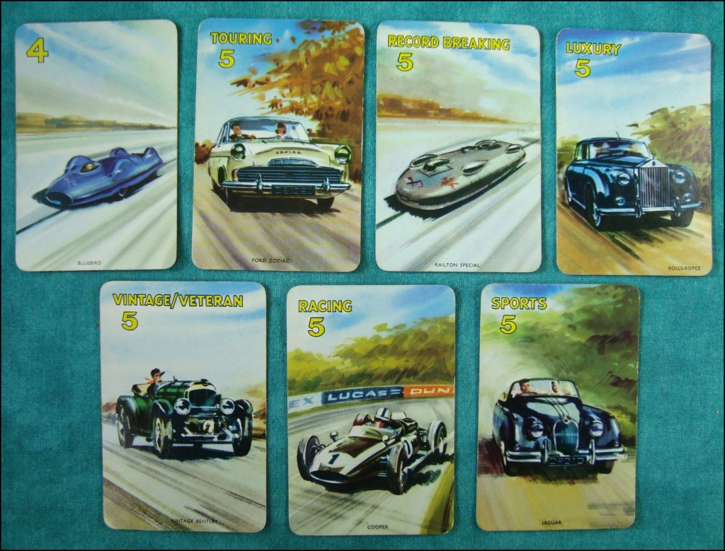Brettspiel ; Board game ; Jeu de société ; 1961 ; The car game ; Pepys ; Lotus Elite ; Bluebird ; Ford Zodiac ; Railton Special ; Rolls Royce ; Bentley ; Cooper ; Jaguar ;