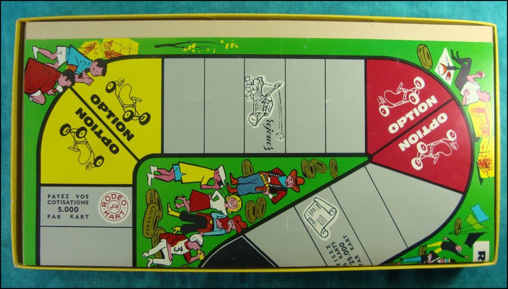 1962 - Rodéo-Kart ; Dujardin ; vintage car-themed board game ; ancien jeu de société automobile ; Antikes Brettspiel Thema Automobil Autospiel ;