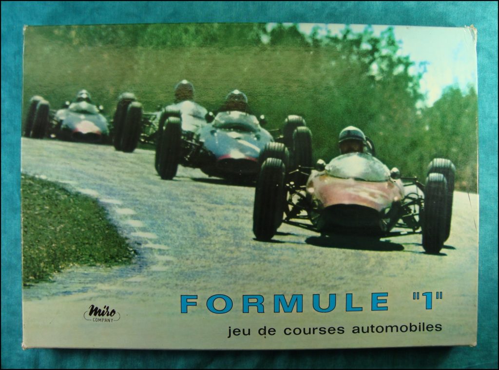 1966 - Formule 1 ; Miro Company ; Antar ; Englebert ; vintage car-themed board game ; ancien jeu de société automobile ; Antikes Brettspiel Thema Automobil Autospiel ; 