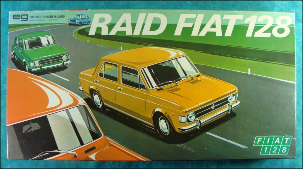  Brettspiel ; Board game ; Jeu de société ; 1975 ; Raid Fiat 128 ; Editrice Giochi ;