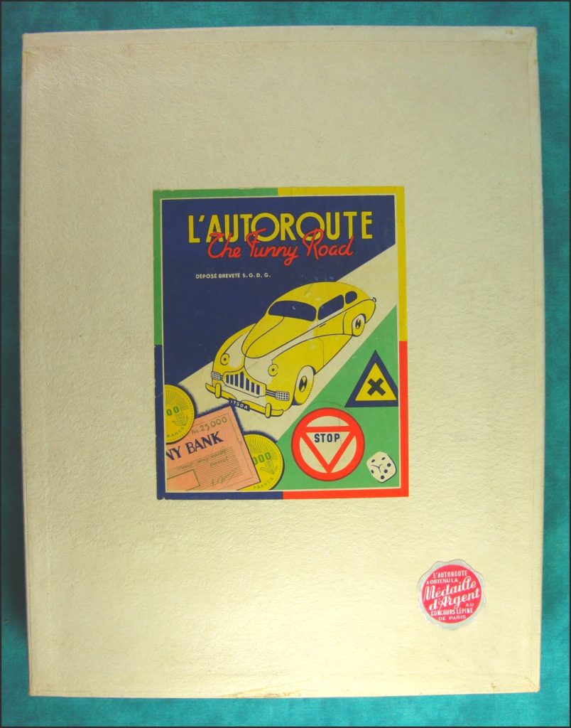  1956 ; L'autoroute ; Dujardin ; André Bayhourst ; vintage car-themed board game ; ancien jeu de société automobile ; Antikes Brettspiel Thema Automobil Autospiel ;