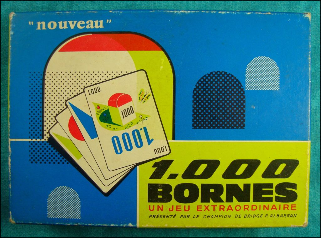 1960 - 1000 bornes ; Dujardin ; vintage car-themed board game ; ancien jeu de société automobile ; Antikes Brettspiel Thema Automobil Autospiel ; 