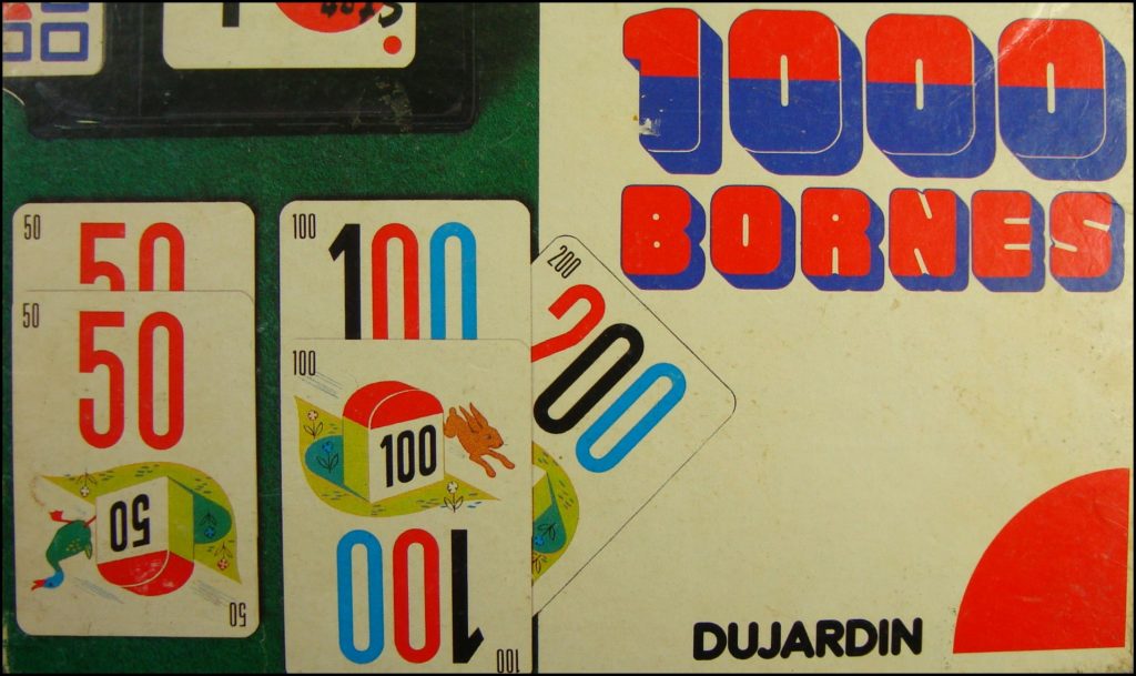 Brettspiel ; Board game ; Jeu de société ; 1975 1980 ; 1000 bornes ; Mille Bornes ; Dujardin