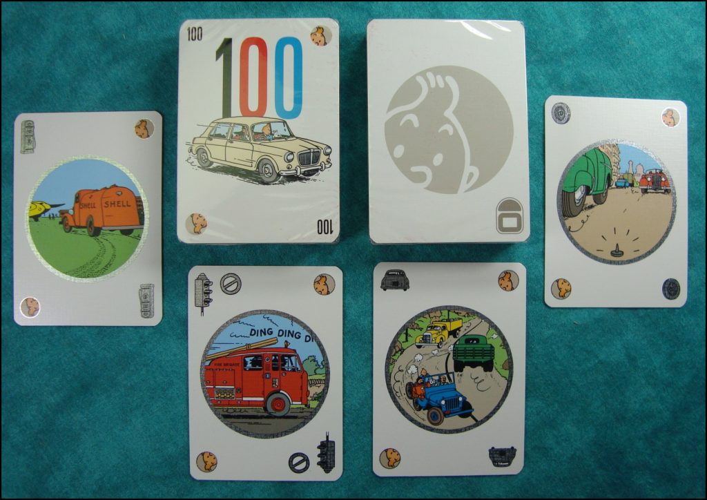 2013 - Mille Bornes Tintin ; Dujardin ; Hergé ; Moulinsart ; vintage car-themed board game ; ancien jeu de société automobile ; Antikes Brettspiel Thema Automobil Autospiel ; 