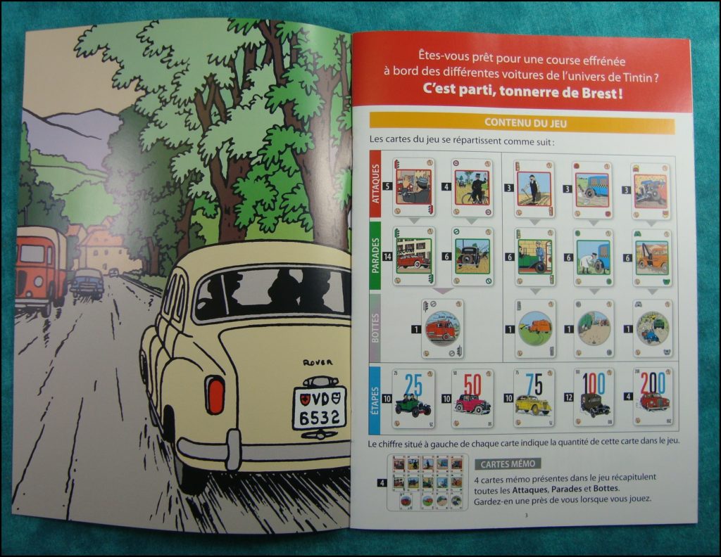 2013 - Mille Bornes Tintin ; Dujardin ; Hergé ; Moulinsart ; vintage car-themed board game ; ancien jeu de société automobile ; Antikes Brettspiel Thema Automobil Autospiel ; 