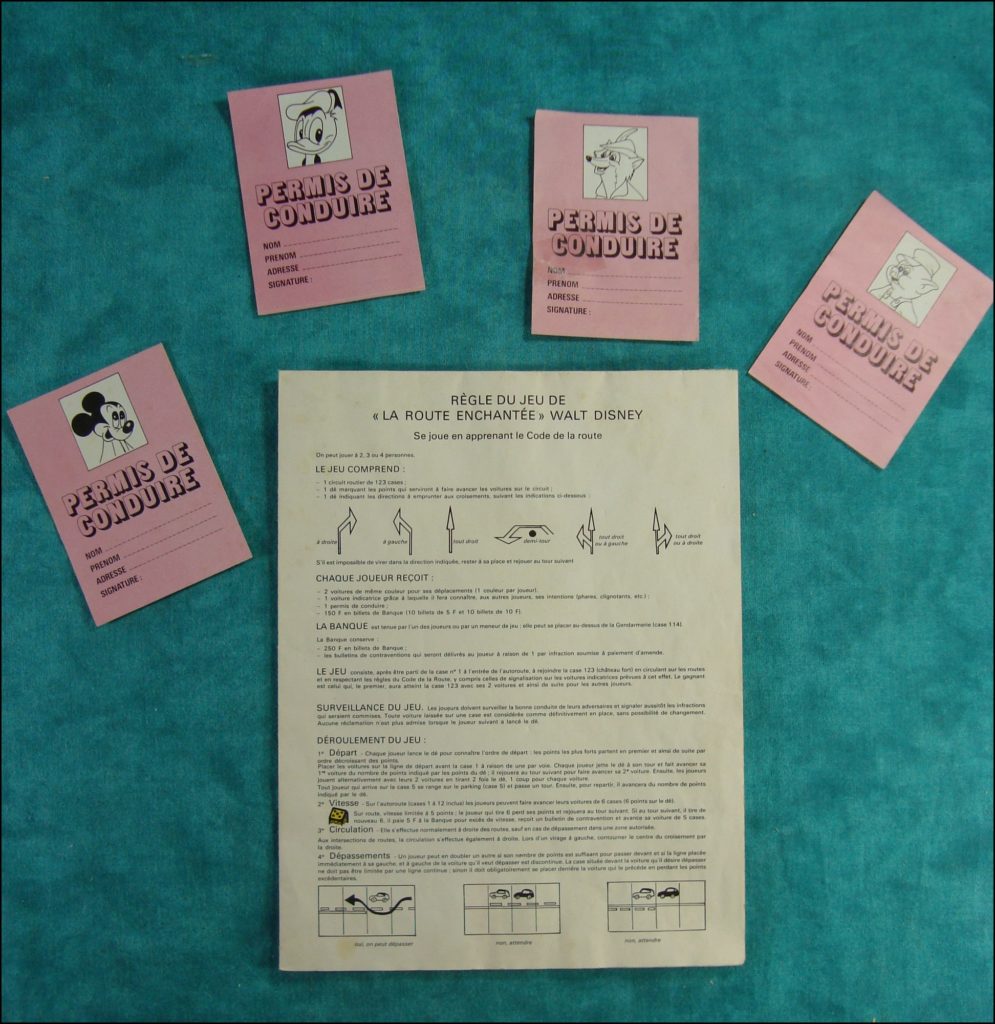 Brettspiel ; Board game ; Jeu de société ; 1976 ; La Route Enchantée ; Walt Disney ; Picsou ; Mickey ; Donald ; Naf Naf