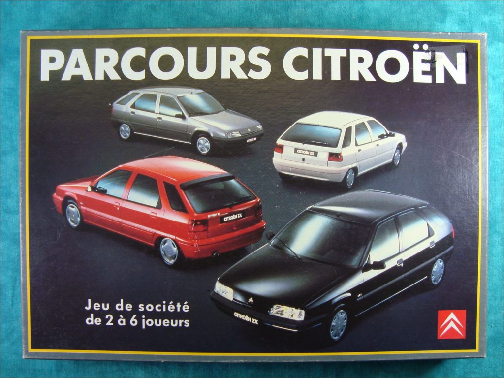 Brettspiel ; Board game ; Jeu de société ; 1991 ; Parcours Citroën ; IFPS ; Citroën AX ; Citroën BX ; Citroën ZX ; Citroën XM V6. 