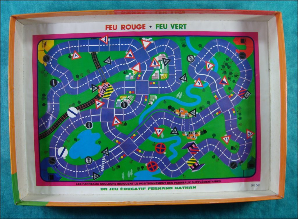 Brettspiel ; Board game ; Jeu de société ; 1975 1980 ; Feu rouge feu vert ; Nathan ; Jeep