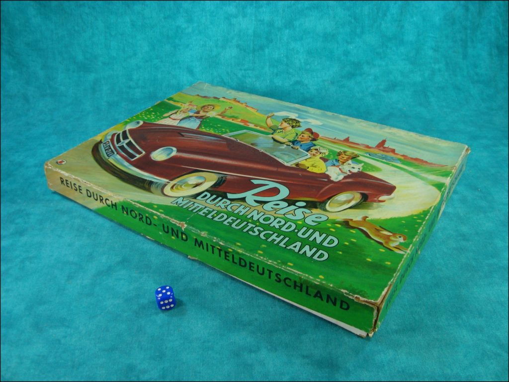  1950-55 ; Reise durch Nord und Mitteldeutschland ; Schmidt ; vintage car-themed board game ; ancien jeu de société automobile ; Antikes Brettspiel Thema Automobil Autospiel ; 