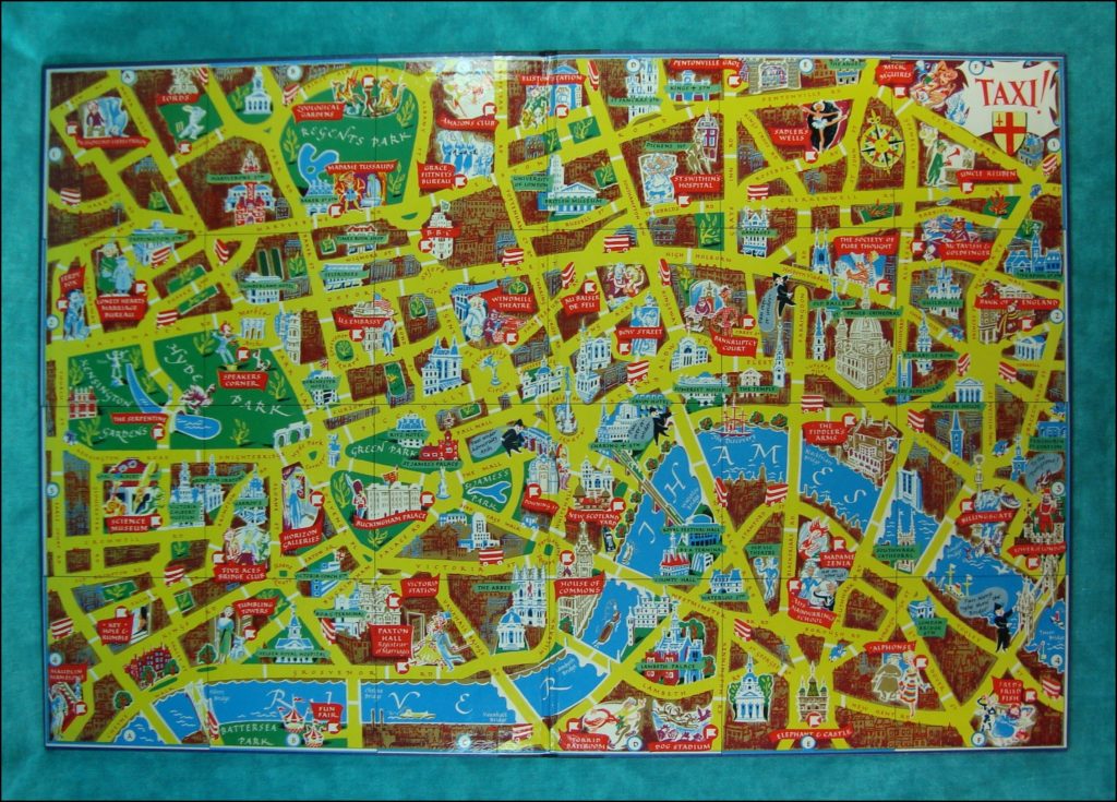  Taxi ! ; Ariel Games ; Austin 12/4 LL 1935 ; London Map ; Wagen Brettspiel ; vintage cars Board game ; Jeu de société automobile ; 