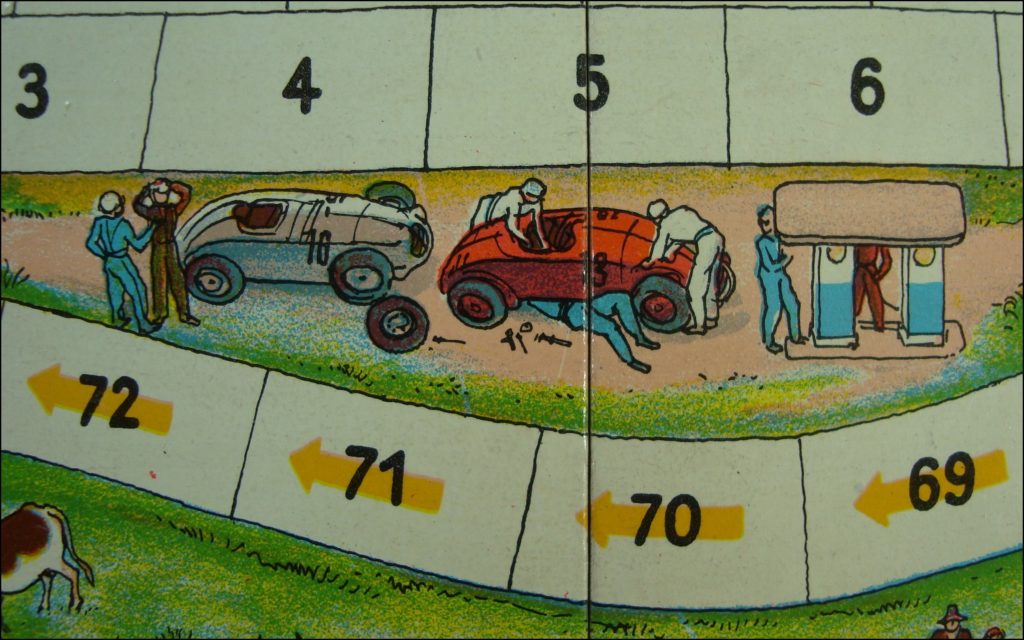  1950/55 ; Courses d'autos ; Otto Maier ; Ravensburger ; Porsche 356 ; vintage car board game ; ancien jeu de société automobile ; Antikes Brettspiel Thema Automobil ; 