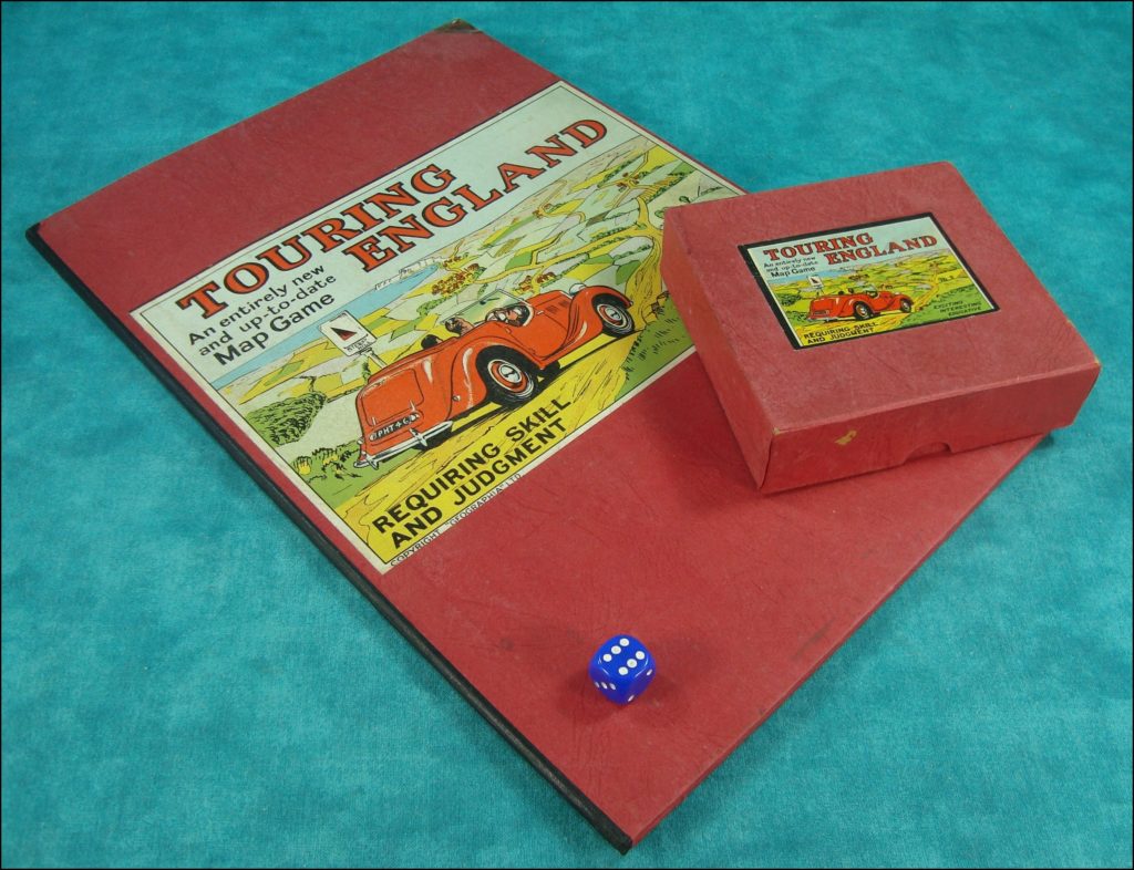 1950-55 ; Touring England ; Geographia ; Jaguar XK 120 ; vintage car board game ; ancien jeu de société automobile ; Antikes Brettspiel Thema Automobil ; 