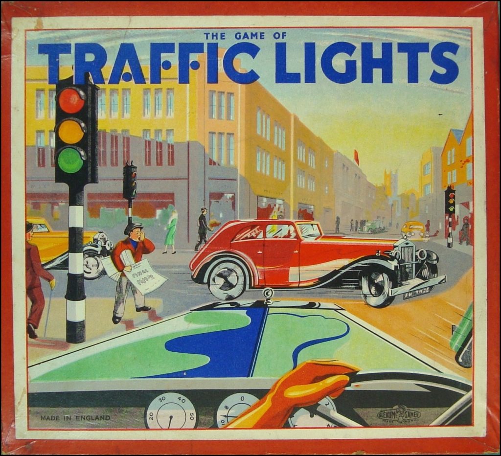 1930-40 - Traffic Lights, Glevum Games ; vintage car-themed board game ; ancien jeu de société automobile ; Antikes Brettspiel Thema Automobil ; 