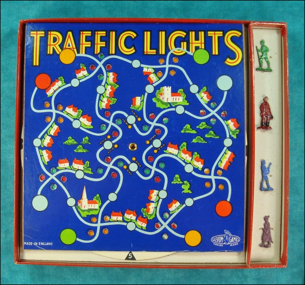 1930-40 - Traffic Lights, Glevum Games ; vintage car-themed board game ; ancien jeu de société automobile ; Antikes Brettspiel Thema Automobil ; 