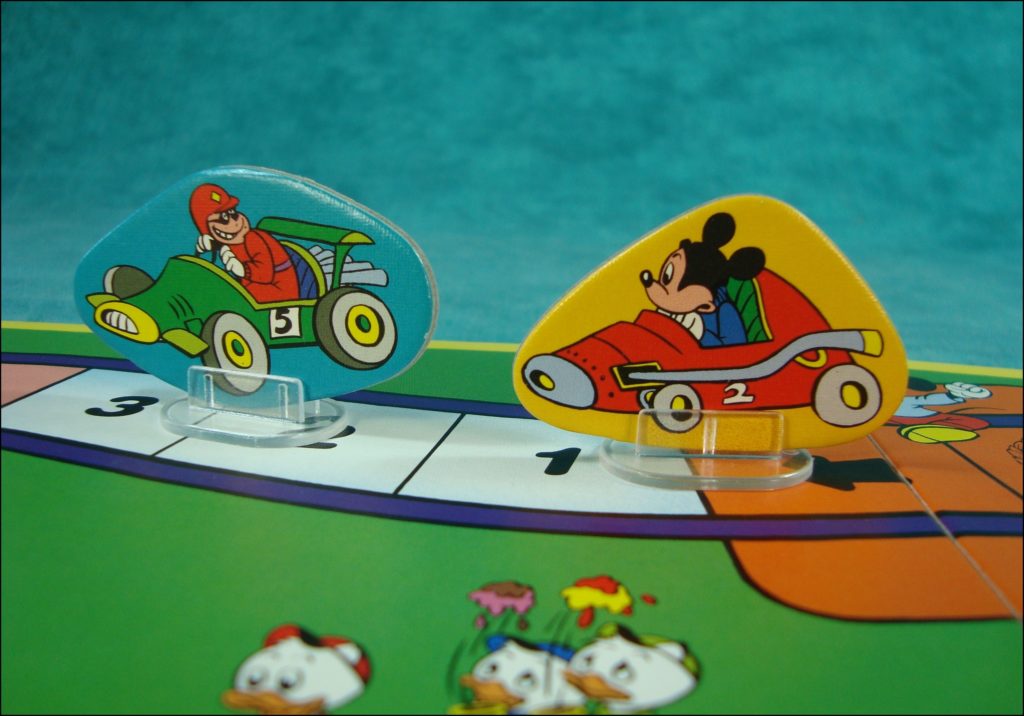  1986 ; Comic Cars Walt Disney Grand Prix ; Ravensburger ; Mickey ; Donald ; Picsou ; Pluto ; Rapetou ; Riri ; Fifi ; Loulou ; vintage car-themed board game ; ancien jeu de société automobile ; Antikes Brettspiel Thema Automobil ; 