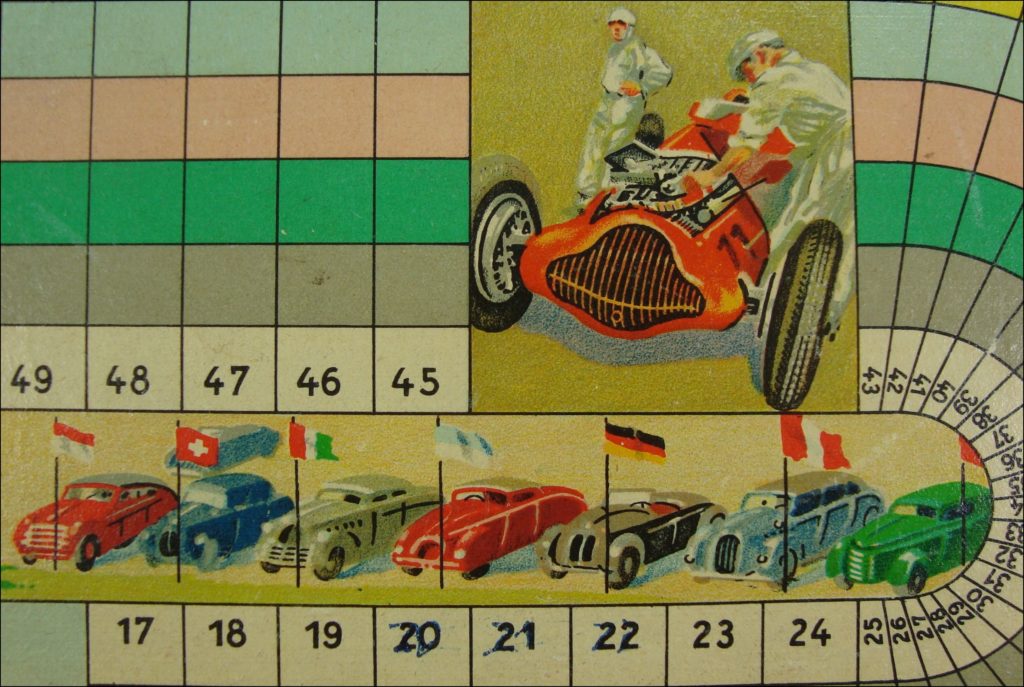  Autorennen ;  Schmidt ; 1949 ; BMW 328 ; Mercedes-Benz Silver Arrows 1934 - 1939 ; vintage  car board game ; ancien jeu de société automobile ; altes Auto-Brettspiel Autospiel